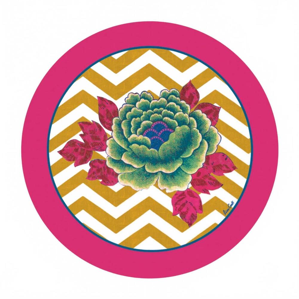 NEW LISA CORTI masonite glory zig zag placemat, set of 2 in mustard